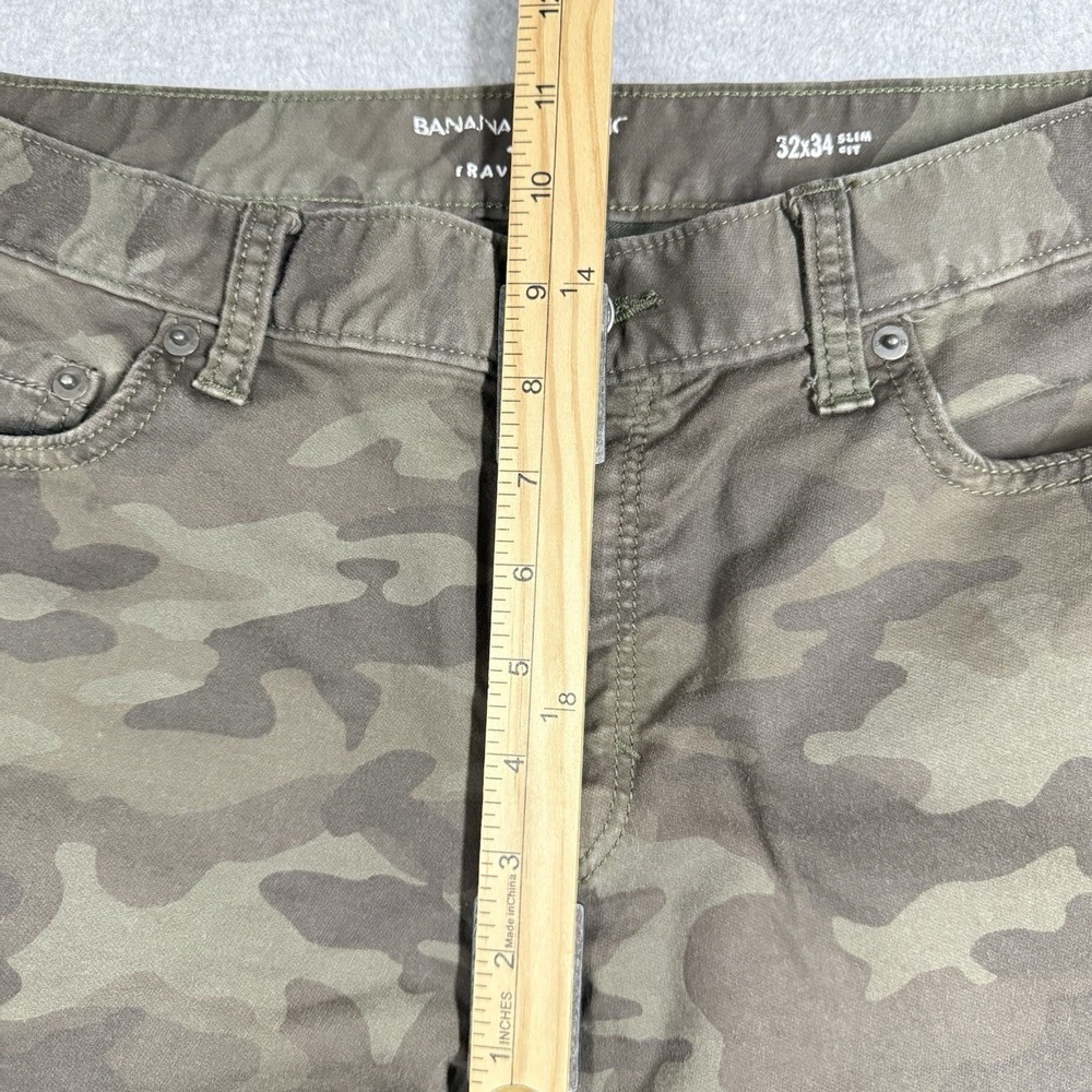 Banana Republic Travel Jean Slim Fit 32x30 Olive Camo Stretch Denim Pants Hemmed - Picture 8 of 11